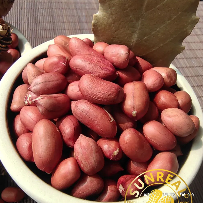Granes de maní asados ​​con piel/piel roja/crujiente y fresco/fino empaque